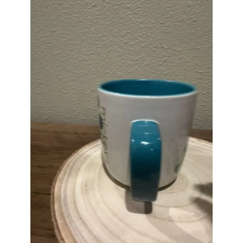 NWOT Disney Store Mickey Mouse Two Tone Green Blue Color Double Sided Mug